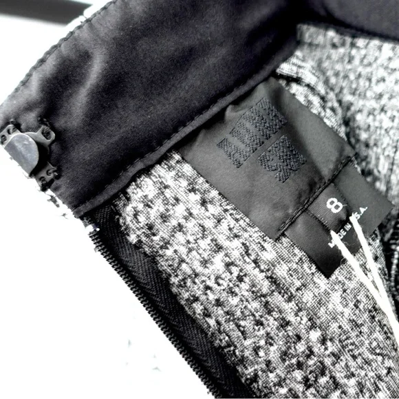 NWT Anna Sui Monochrome Pleated Tweed Mini Skirt Black White 8 - Picture 10 of 12